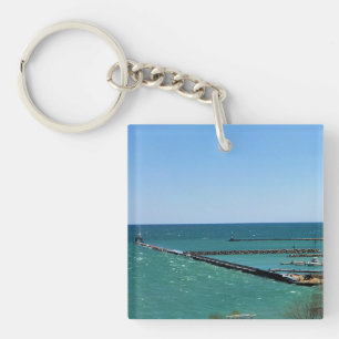 Lake Michigan, Port Washington, WI Key Ring