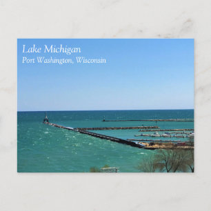 Lake Michigan, Port Washington, WI Postcard