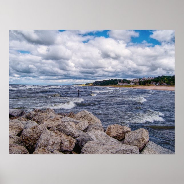 Lake Michigan Shoreline Poster (Front)