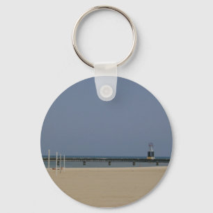 Lake Michigan Shores Beacon Light Key Ring