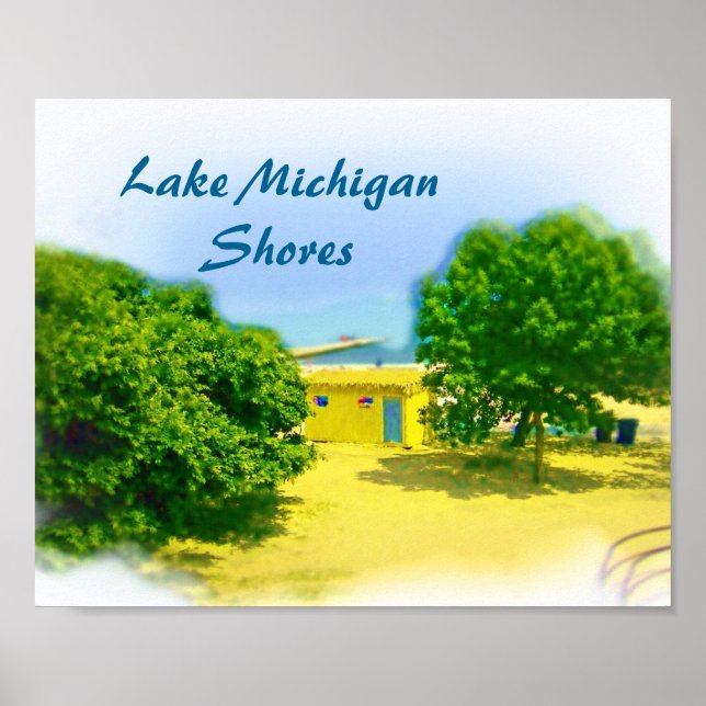 Lake Michigan Shores of Chicago Beach Poster (Front)