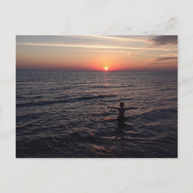 Lake Michigan Sunset Postcard (Front)