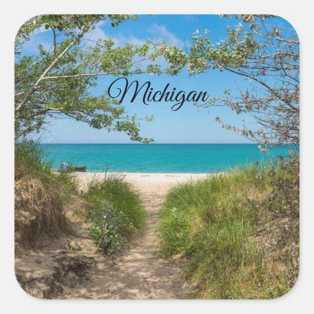 Lake Michigan Tranquillity Square Sticker (Front)
