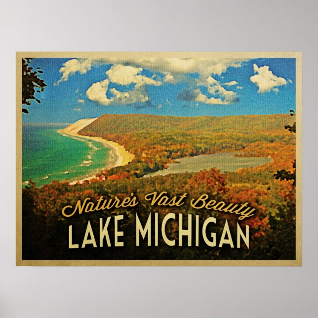 Lake Michigan Vintage Poster (Front)