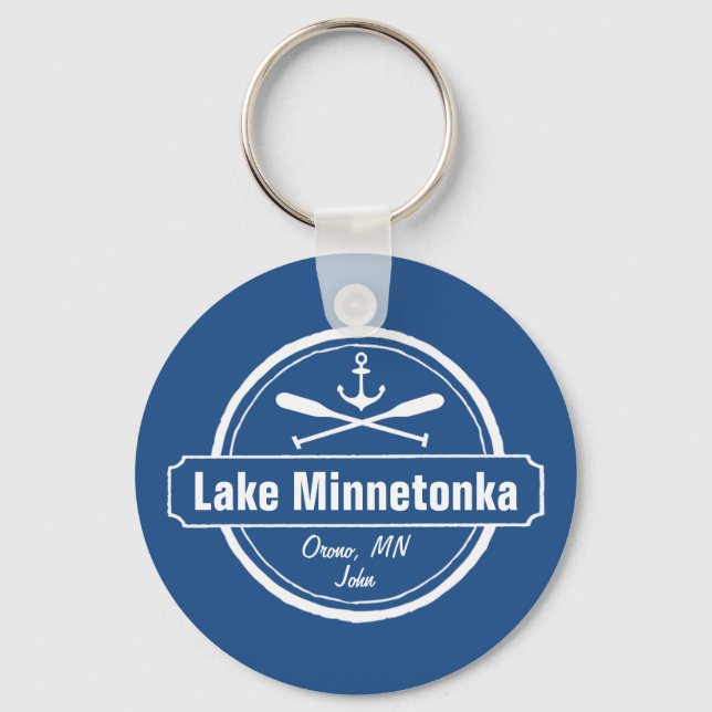 Lake Minnetonka Minnesota anchor town and name Key Ring (Front)