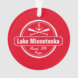 Lake Minnetonka Minnesota anchor town and name Ornament
