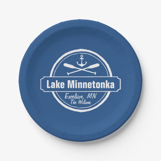 Lake Minnetonka Minnesota anchor town and name Paper Plate (Front)