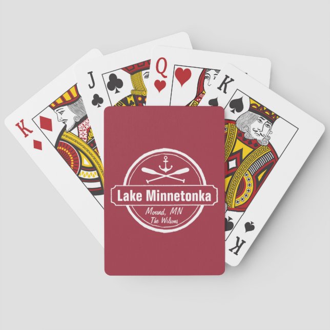 Lake Minnetonka Minnesota anchor town and name Playing Cards (Back)