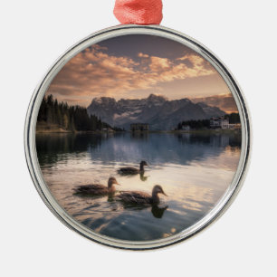 Lake Misurina Dolomites, Italy Metal Tree Decoration