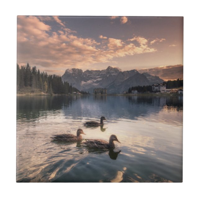 Lake Misurina|Dolomites, Italy Tile (Front)