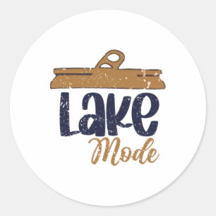 Lake Mode Camping Camper Lake Life Summer Vacation Classic Round Sticker