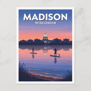 Lake Monona Sunset Paddleboarding, Madison Postcard