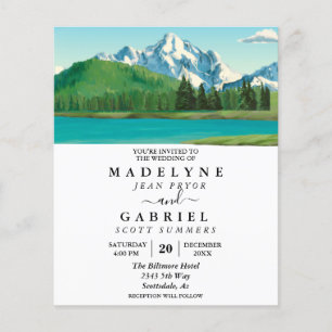 Lake Mountain Forest Outdoor Watercolor Wedding