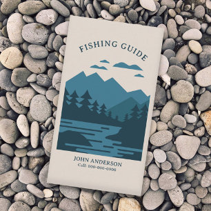 Lake & Mountains - Fishing Guide Vertical Business Card