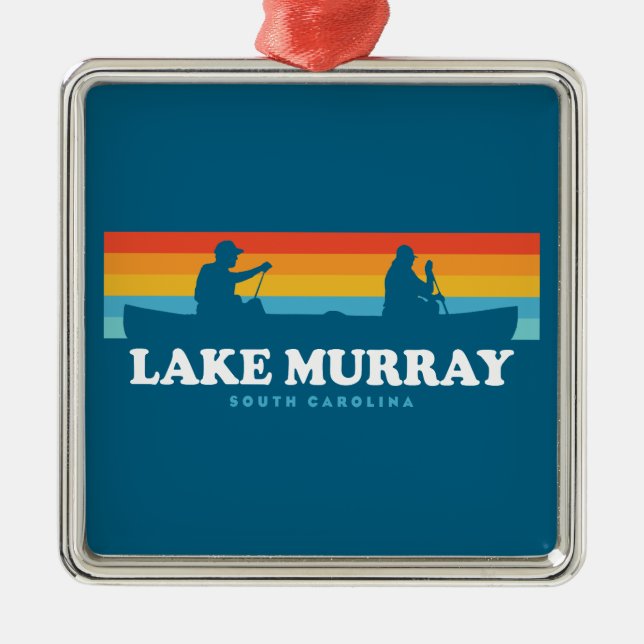 Lake Murray South Carolina Canoe Metal Tree Decoration (Front)