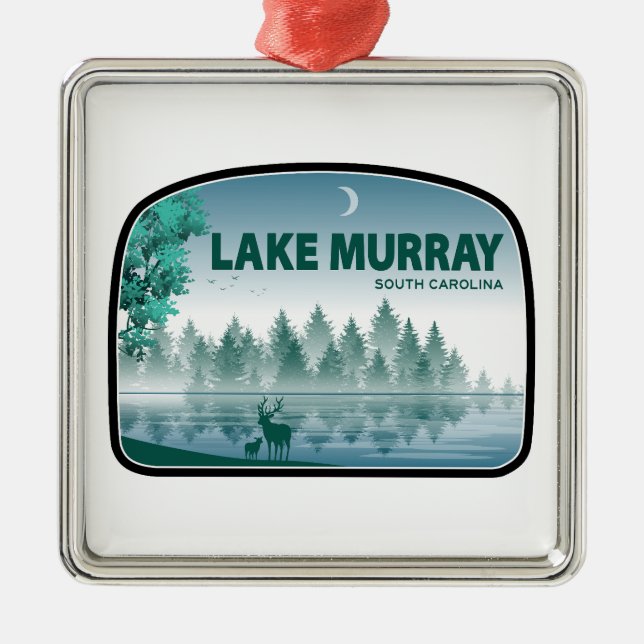 Lake Murray South Carolina Deer Metal Tree Decoration (Front)