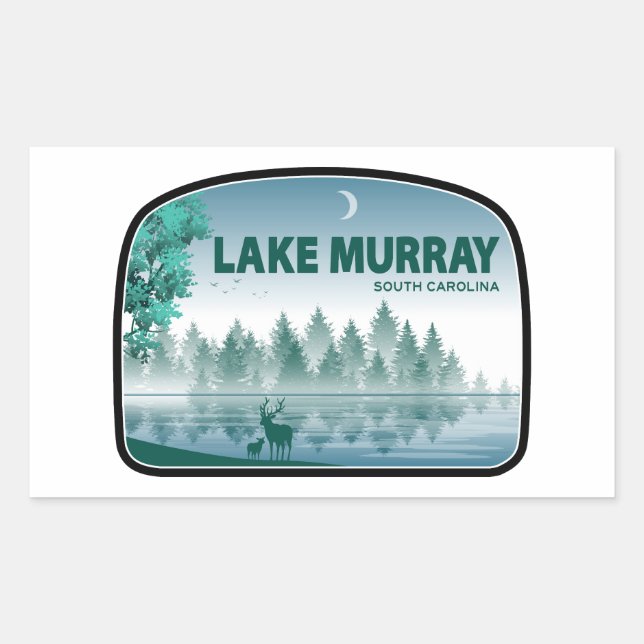 Lake Murray South Carolina Deer Rectangular Sticker (Front)