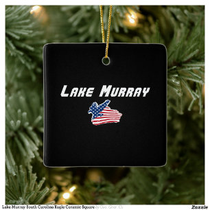 Lake Murray South Carolina Eagle Ceramic Square Ornament
