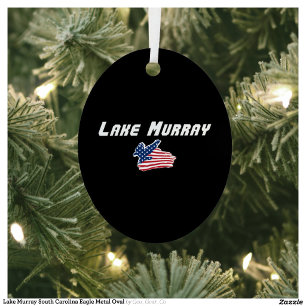 Lake Murray South Carolina Eagle Metal Oval Tree Decoration