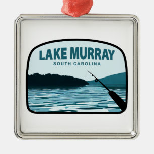 Lake Murray South Carolina Fishing Rod Metal Tree Decoration