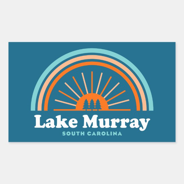Lake Murray South Carolina Rainbow Rectangular Sticker (Front)