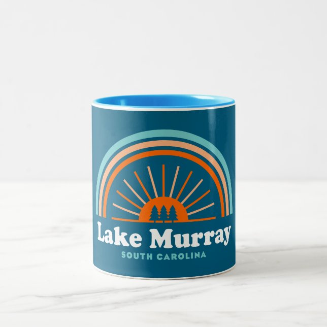 Lake Murray South Carolina Rainbow Two-Tone Coffee Mug (Center)