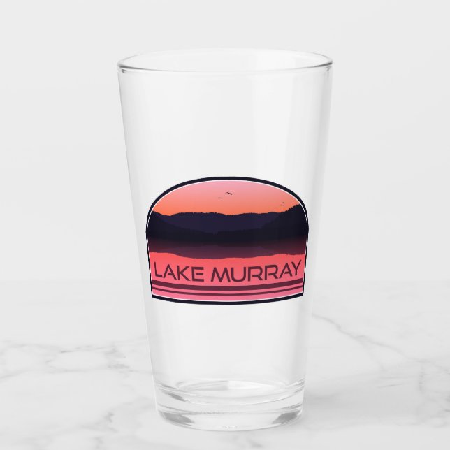 Lake Murray South Carolina Red Sunrise Glass (Front)