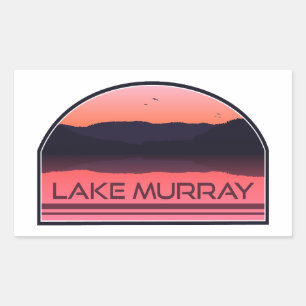 Lake Murray South Carolina Red Sunrise Rectangular Sticker