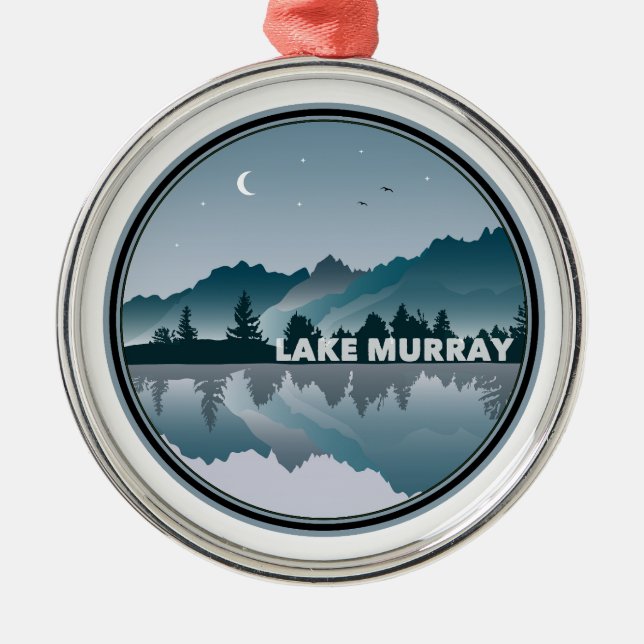 Lake Murray South Carolina Reflection Metal Tree Decoration (Front)