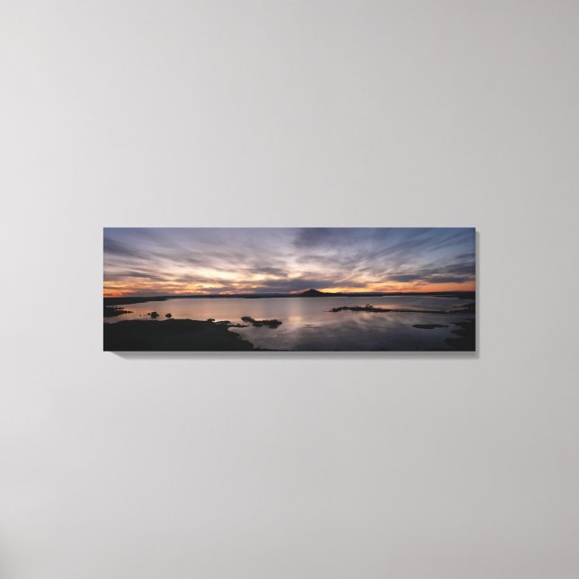 Lake Myvatn sunset panorama Canvas Print (Front)