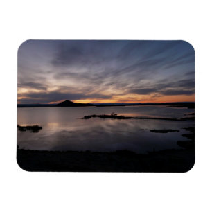 Lake Myvatn sunset rectangular magnet