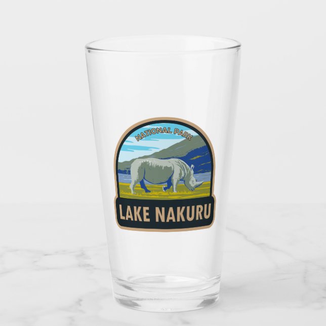 Lake Nakuru National Park White Rhinoceros Travel Glass (Front)