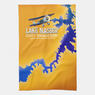 Lake Nasser Egypt and Sudan Map Tea Towel