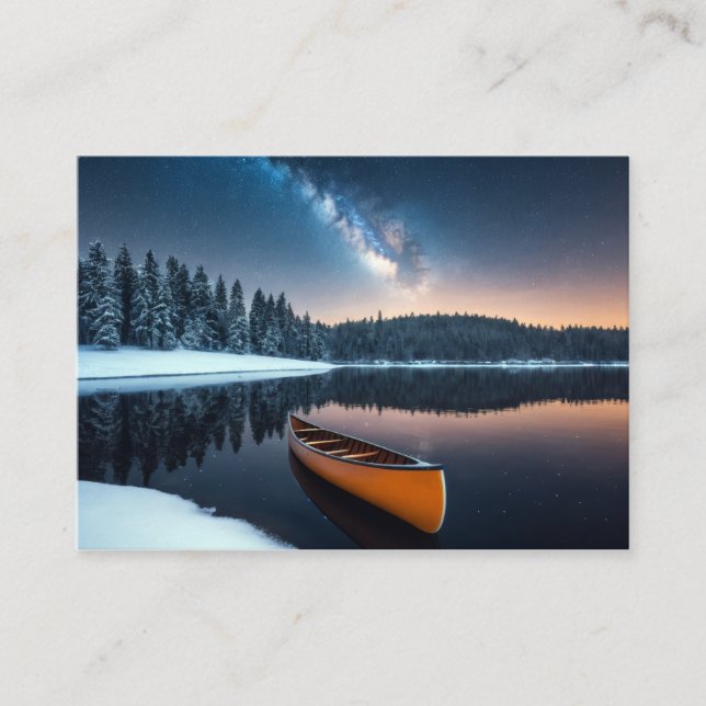 Lake Nature Outdoors Landscape Calm Peaceful Relax Business Card (Front)