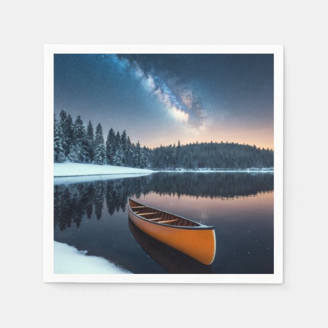 Lake Nature Outdoors Landscape Calm Peaceful Relax Napkin (Front)