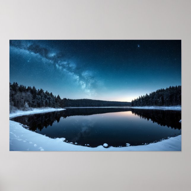 Lake Nature Outdoors Landscape Calm Peaceful Relax Poster (Front)