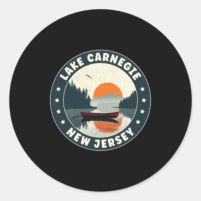 Lake Negie New Jersey Sunset T Shirt  Classic Round Sticker (Front)