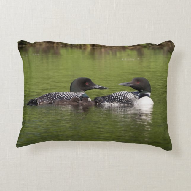 Lake Nettie Loons pillow (Back)