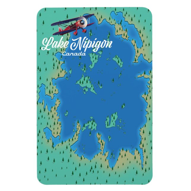 Lake Nipigon Canada map Magnet (Vertical)