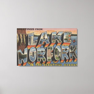 Lake Norfork, Arkansas - Large Letter Scenes Canvas Print