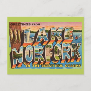 Lake Norfork Retro Postcard 