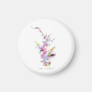 Lake Norman LKN Minimalist Silhouette Map Magnet