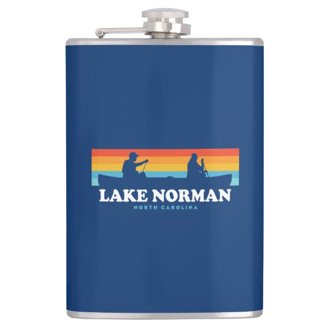 Lake Norman North Carolina Canoe Hip Flask (Front)