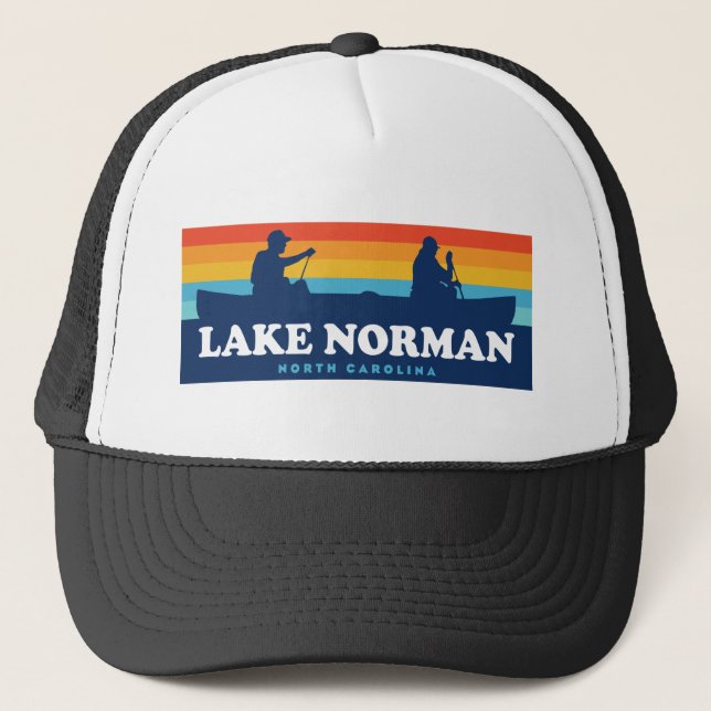 Lake Norman North Carolina Canoe Trucker Hat (Front)