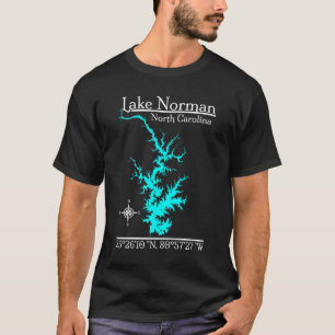 Lake Norman North Carolina Compass Coordinates T-Shirt