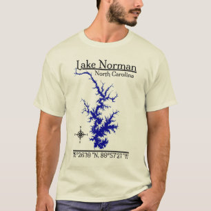 Lake Norman North Carolina Compass Coordinates T-Shirt