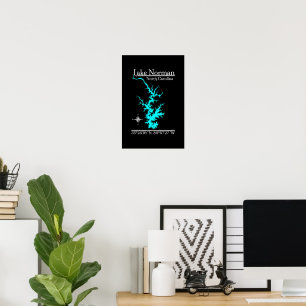 Lake Norman North Carolina Coordinates Poster