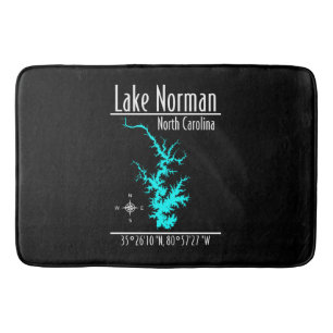 Lake Norman North Carolina Map Large Bath Mat