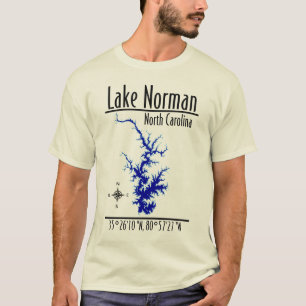 Lake Norman North Carolina Map Outline T-Shirt