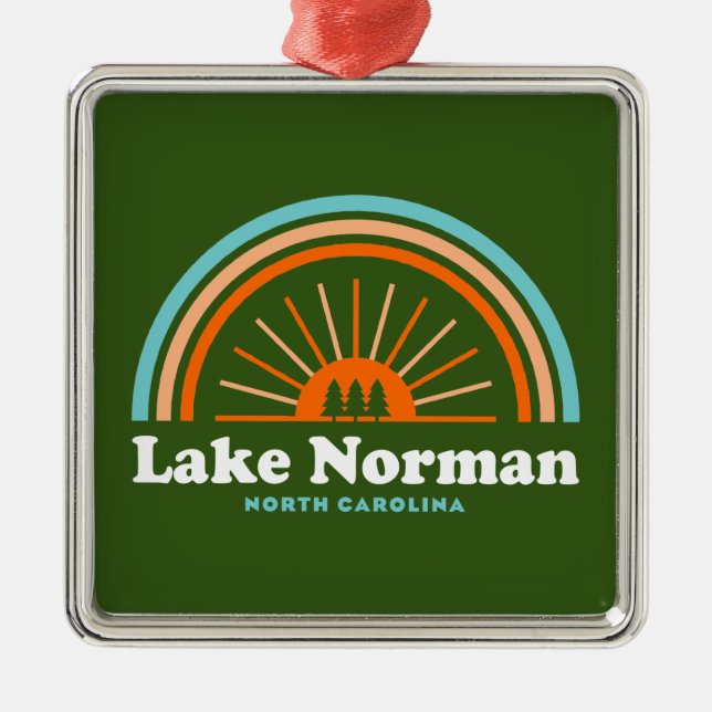 Lake Norman North Carolina Rainbow Metal Tree Decoration (Front)